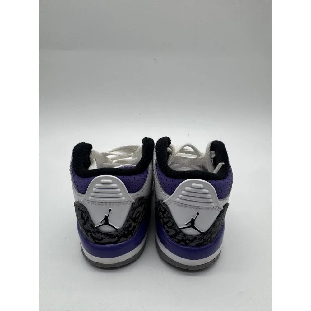 Jordan 3 Retro Dark Iris White Purple Toddler Sneakers DM0968-105 Size 4C Mens